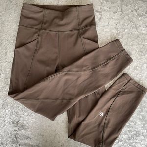 Lululemon Speed Up Tights Leggings olive green size 2